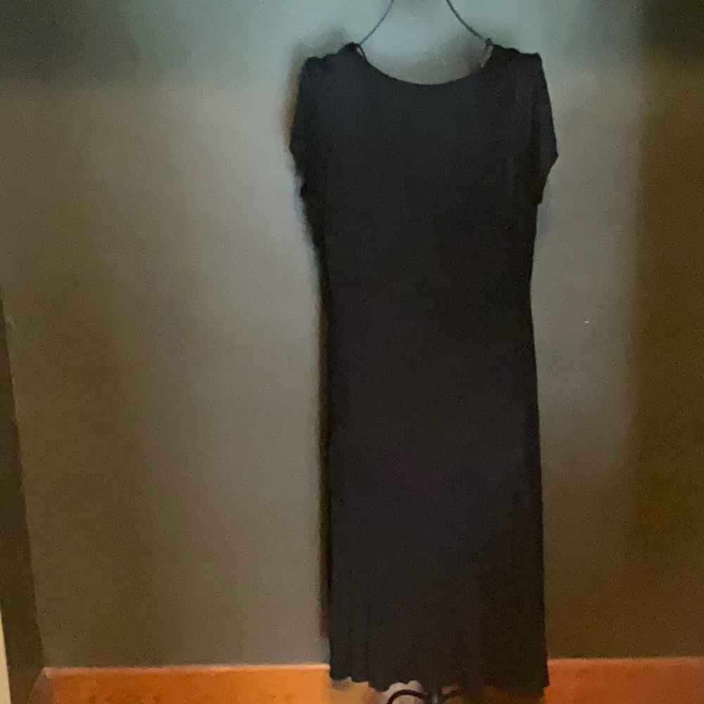Loft Short-Sleeve Open-Back Black Maxidress Size 20